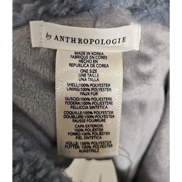 Anthropologie Blue Gray Sherpa Velvet Cozy Neck Warmer Scarf W/Face Covering NWT - Picture 6 of 6